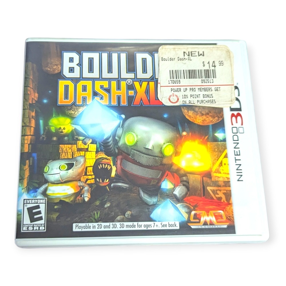 Boulder‎ Dash XL 3D Nintendo 3DS Game Cartridge Case Manual